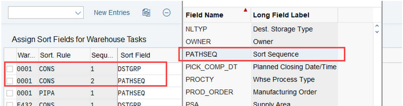 SAP EWM storage bin sorting CLSP_32